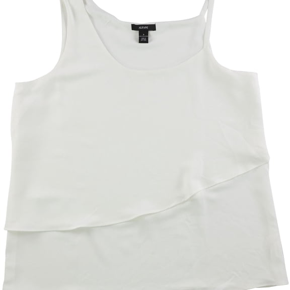 Alfani Womens Asymmetrical Knit Blouse, White, 8