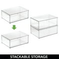 thumbnail image 5 of mDesign Plastic Bathroom Storage Organizer Box, Pull-Out Drawer, 4 Pack, Clear, 5 of 9