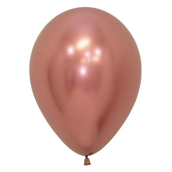 12 Inch Chrome Latex Balloons Rose Gold (50 Balloons)