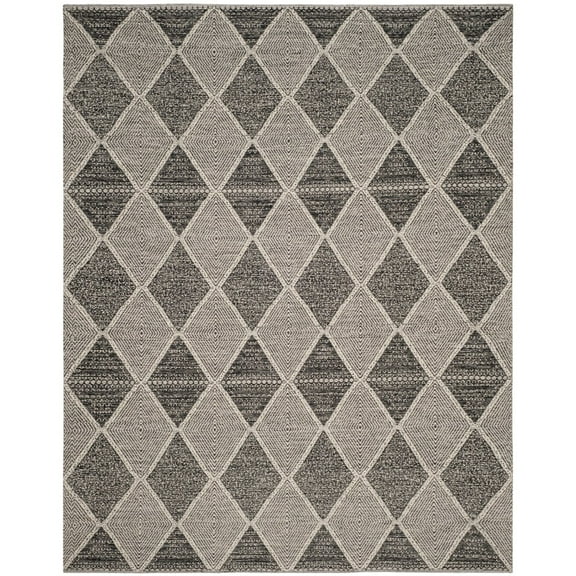 SAFAVIEH Montauk Caleb Geometric Diamond Cotton Area Rug, Black, 6' x 9'