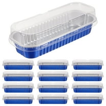 20Pcs Mini Loaf Pans with Lids, Aluminum Foil Baking Pans Disposable Tin Loaf Pans-Blue