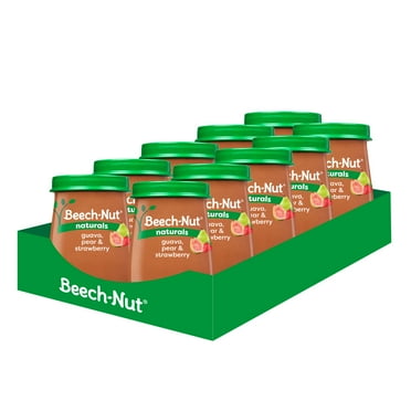 Beech-Nut Naturals Stage 2 Baby Food, Guava Pear & Strawberries, 4 oz Jar (10 Pack)