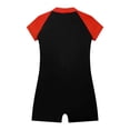 thumbnail image 3 of MSEMIS Unisex Boys Girls Rash Shirt One Piece Tankini Short Sleeve Boyshort Swimwear Color BlockRed 6, 3 of 5