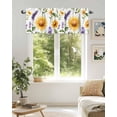 thumbnail image 6 of Spring Floral Valances for Windows, Sunflower Lavender Flower Leaf Rod Pocket Kitchen Window Curtain Valance, Rustic Plant Window Treatment Valance Curtains for Kitchen Living Room Bathroom, 54"x18", 6 of 6