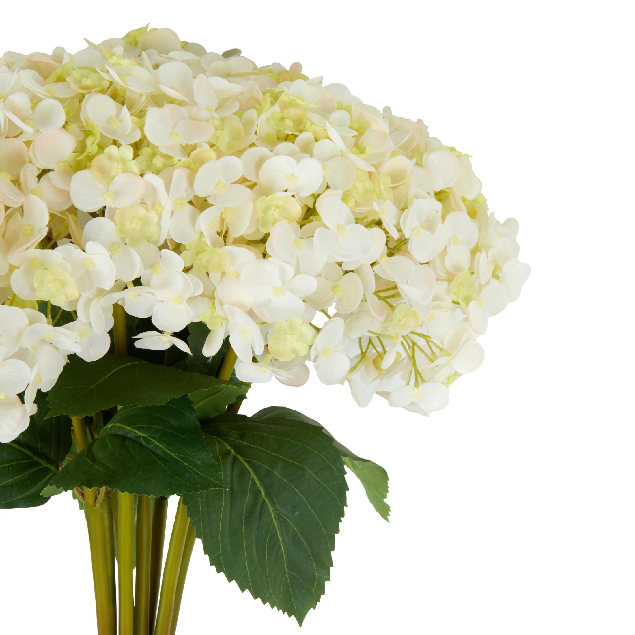 32" Plastic Floral Tall Hydrangea Artificial Flower Stem, by DecMode (8 Count)