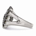 thumbnail image 3 of Stainless Steel Textured Flower Marcasite Ring, 3 of 6