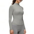 thumbnail image 4 of MEICHEN Women's Workout Tops Half High Neck Long Sleeve Tops Soft Slim Fit Pullover Shirts Fashion Trendy Clothes, 4 of 9