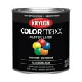 Krylon K05605007 Colormaxx Acrylic Latex Paint, Gloss Black, 1/2 Pint