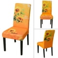 thumbnail image 3 of Sunflower Chair Covers for Dining Room Set of 4, High Stretch Removable Washable Parsons Chair Slipcover for Home Party Hotel Wedding Ceremony (Orange,4PCS), 3 of 6