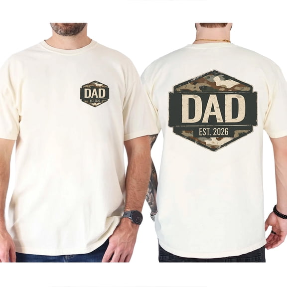 Dad Est 2026 Camo Graphic T-Shirt for Men
