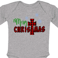thumbnail image 4 of Inktastic Merry Christmas Buffalo Plaid Cross with Snowflakes Boys or Girls Long Sleeve Baby Bodysuit, 4 of 5