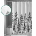 thumbnail image 3 of 72x78 Inch Shower Curtain Grey White Tree Bathroom Decor Waterproof Fabric Bathtub Bath Curtains Decorative Forest Nature Wild Botanical Plant Extra Long Shower Curtain Set with Hooks, 3 of 6