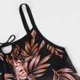 thumbnail image 4 of MKLEKYY Trajes De Baño Mujer Curvy Plus Size Swimsuit Skirt Conservative Swimsuit Leaf Print Plus Size Swimsuit For Women, 4 of 6