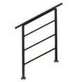 thumbnail image 2 of IVV Handrails for Outdoor Steps Fits 1 to 3 Steps, Outdoor Stair Railing, Wrought Iron Handrail with Installation Kit for Concrete Steps, Porch Steps (3 Steps), Matte Black, 2 of 9