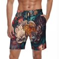 thumbnail image 1 of Baroque Print Board Shorts Summer Blue and Gold Board Short Pants Man Fast Dry Hawaii Printed Large Size Swim Trunks, 1 of 5