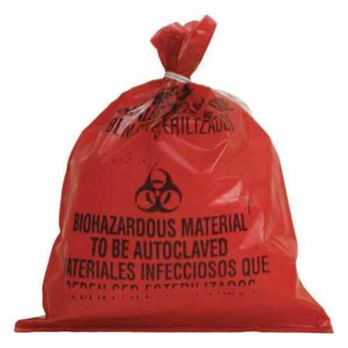 Biohazard Bags, 2 gal., Red, PK1000