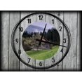 thumbnail image 1 of Large Wall Clock on Canvas Art Mountain Wall Art Rustic Country Wall Decor Farmhouse 12 x 16 Inch Wall Art Decor Gray, 1 of 3