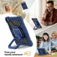 thumbnail image 6 of SaniMore Case for iPad 6th Generation 9.7 inch 2017 2018, iPad Air 2 Gen, Shockproof Bumper Shoulder Strap 360° Rotating Handle Bracket + Pencil Holder Tri-layer Hybird Anti-drop Kids Shell,Black+Navy, 6 of 8