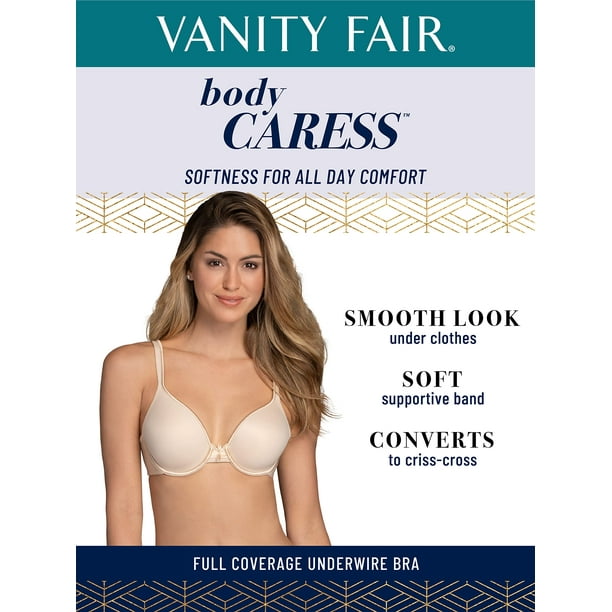 Vanity Fair Womens Body Caress Full Coverage Underwire Bra, 36C, Midnight  Black