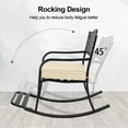 thumbnail image 4 of Ktaxon Outdoor Metal Rocking Chair, Patio Rocking Seating with Cushion & Footrest, Weatherproof Rockeror Porch Deck Garden Balcony, Grid Backrest, 4 of 7
