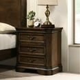 thumbnail image 5 of Traditional 3 Bedroom : Queen Size Bed & Nightstands, Brown Panel Nightstands In Classic Antique Finish, 5 of 6