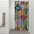 thumbnail image 3 of Small Stall Narrow Shower Curtain 36"W x 72"L – Tropical Bohemian Leaves, Mid-Century Abstract Boho Botanical Bathroom Decor, Vintage Floral Palm Leaf Pattern, Rustic Tribal Folk Style, 3 of 4