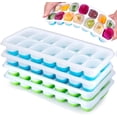 thumbnail image 1 of Bandeja de silicona para cubitos de hielo, paquete de 4 bandejas flexibles y de fácil liberación para 14 cubitos de hielo con tapa extraíble resistente a derrames, bandejas de hielo con cubi, 1 of 5