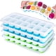thumbnail image 1 of Bandeja de silicona para cubitos de hielo, paquete de 4 bandejas flexibles y de fácil liberación para 14 cubitos de hielo con tapa extraíble resistente a derrames, bandejas de hielo con cubi, 1 of 5