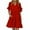Red, variant on Ecqkame Women's A-Line Dress with Pockets Casual V Neck Ruffle Sleeve Summer Dress Solid Color A-Line Mini Dresses Gray L