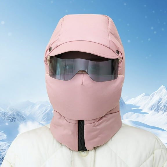 Winter Windproof Full Cover With Glasses 4-In-1 Ski Hat, Winter Unisex Ear Face Protection Hat,Windproof Full Cover Outdoor Riding Mask,One-Piece Goggles Earflaps With Removeable Mask