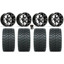 GTW Spyder 15" Golf Cart Wheels Gloss Black 23" Nomad Tires E-Z-GO & Club Car