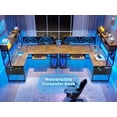 thumbnail image 3 of L Shaped Gaming Desk with Led Lights, Reversible Computer Desk with Keyboard Tray, Pegboard and Storage Bagand, Home Office Desk, 3 of 7