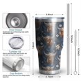 thumbnail image 6 of 30oz Blue Highland Cow Flower Pattern Tumblers Stainless Steel Tumbler with Lid and Straw,Vacuum Insulated Double Wall Travel Tumbler Cups Mug with Cleaning Brush for Coffee,Tea, 6 of 7