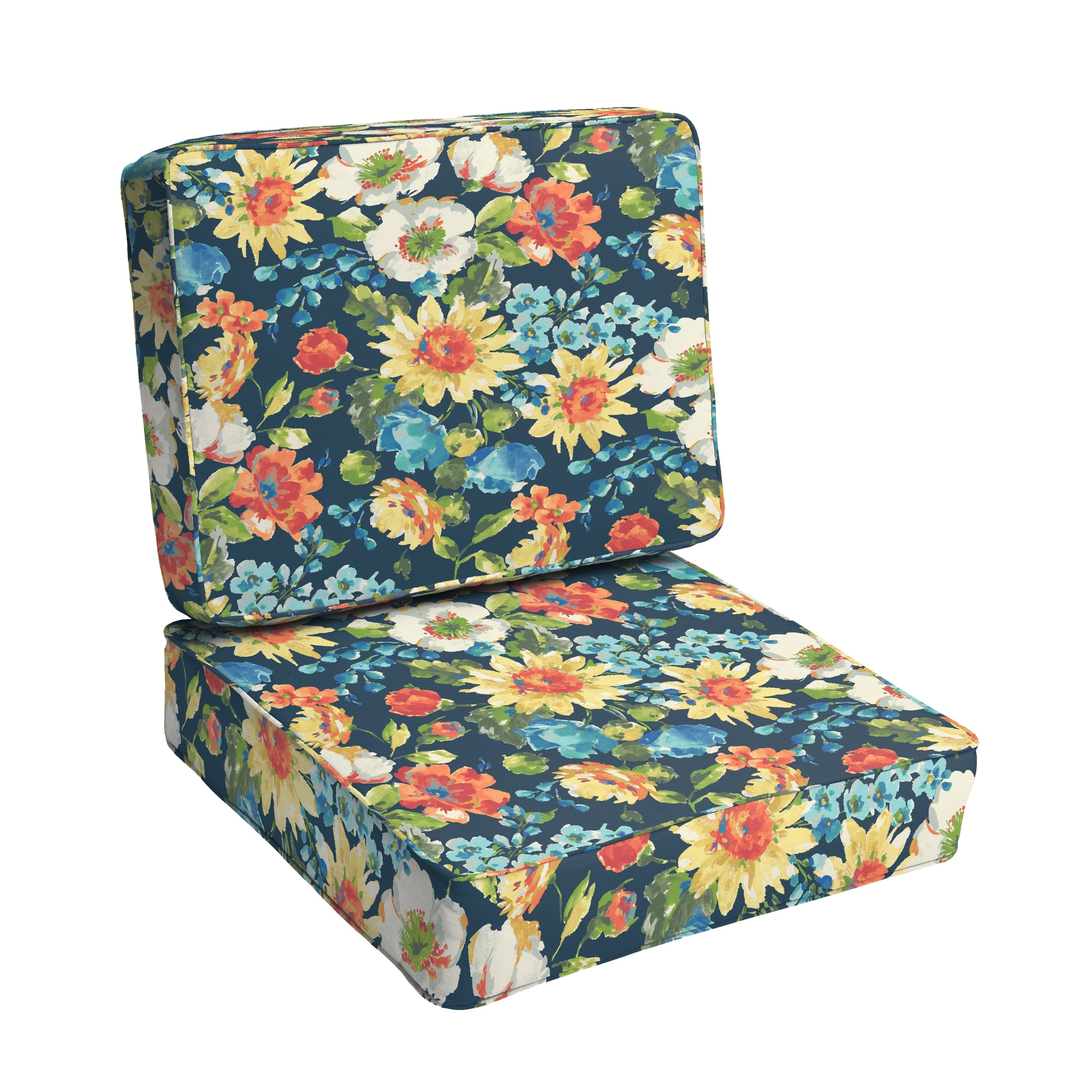 Humble and Haute Humble + Haute Indoor/ Outdoor Blue Multi Floral Chair