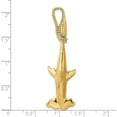 thumbnail image 5 of 14K Yellow Gold 3-D Hammerhead Shark w/Rope Bail Charm - 55.85mm, 5 of 7