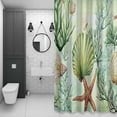 thumbnail image 4 of Ocean Seashell Bathroom Shower Curtain, Nautical Watercolor Sea Shell Starfish Seaweed Coral Waterproof Washable Soft Bath Curtain for Bathtub Decor with 12 Hooks&Grommet, 48x72 Inch, 4 of 9