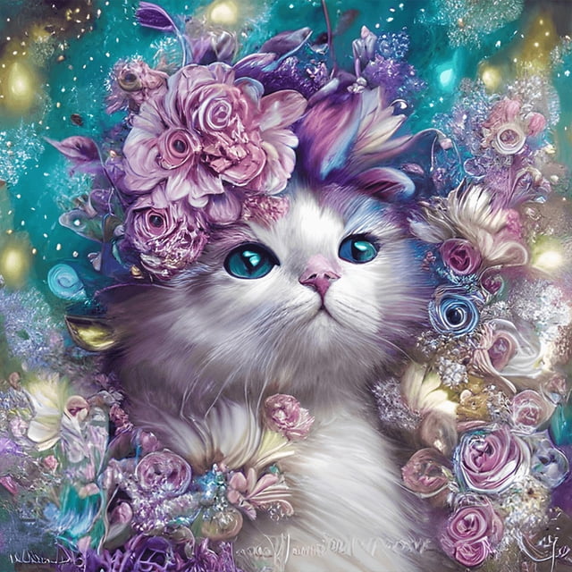 Pintura Diamante 5D Cgtredaw Gato Kit Arte