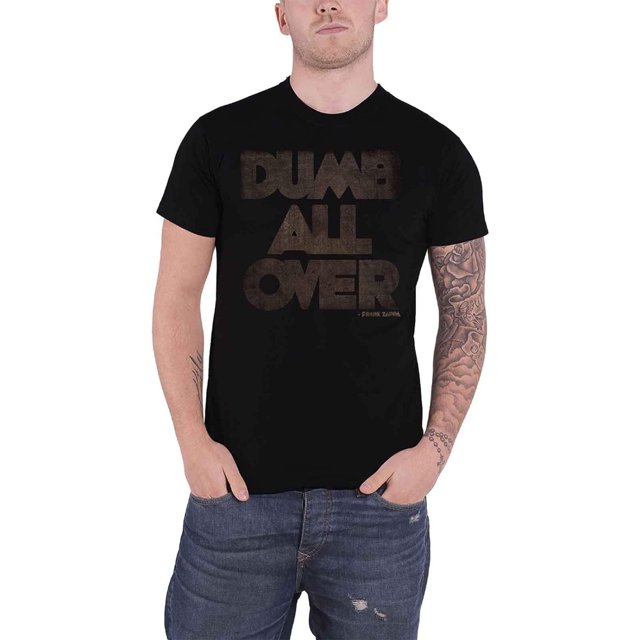 Frank Zappa - Camiseta Dumb All Over de Algodón para Adultos Unisex (Negro)