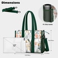 thumbnail image 5 of Teacher Tote Bag,Pioneer Flower Floral Print Pattern Teacher Utility Tote Bag,Large Work Tote Bags for Women with Multiple Pockets,Top Zipper Closure,13.8x10.6x6.7 Inch, 5 of 5