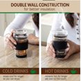 thumbnail image 6 of Tupkee Double Wall Glass Tumbler - 8-Ounce, All Glass Reusable Insulated Tea/Coffee Mug & Lid, Hand Blown Glass Travel Mug - Black, 6 of 7