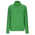 thumbnail image 4 of Womens High O-Neck Sweater Solid Color Loose-Fit Knit Pullover Winter Casual Long Sleeve Tops, 4 of 5