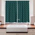 thumbnail image 2 of Ambesonne Botanical Kitchen Curtains, Grungy Tropical Leaves, 55"x36", Teal and Charcoal Grey, 2 of 3