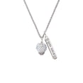 thumbnail image 2 of Delight Jewelry Silvertone Clear AB Crystal Sparkle Spinner Silvertone Live the Life You Have Imagined Bar Charm Necklace, 23", 2 of 4