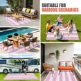 thumbnail image 4 of Pink Striped Outdoor Rug for Patio/Deck/Porch, Non-Slip Large Area Rug 5 x 7 Ft, Farmhouse Vintage Stripes Indoor Outdoor Rugs Washable Area Rugs, Reversible Camping Rug Carpet Runner, 4 of 8