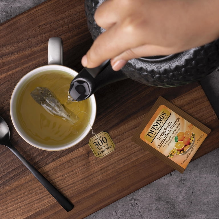 twins出品茶 Twinings Honeybush, Mandarin & Orange Herbal Tea Bags, 20 Count