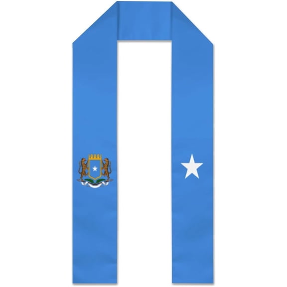 Emblem Somalia Flag Graduation Stole Graduate Shawl Sash Scraf Gift For Abroad Student International Study (Square)