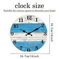 thumbnail image 7 of Beach Themed Blue Wall Clocks Battery Operated 14 inch Silent Coastal Nautical Wooden Clock Decorative for Kitchen Living Room Office Bedroom, 7 of 7