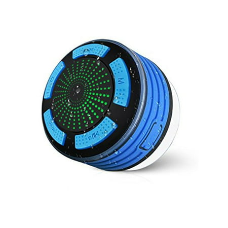 Waterproof Bluetooth Speaker BESUNTEK Shower Radio with FM Radio and LED Mood lights for iPhone iPod iPad Phones