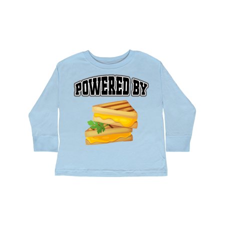

Inktastic Powered By Grilled Cheese Gift Toddler Boy or Toddler Girl Long Sleeve T-Shirt