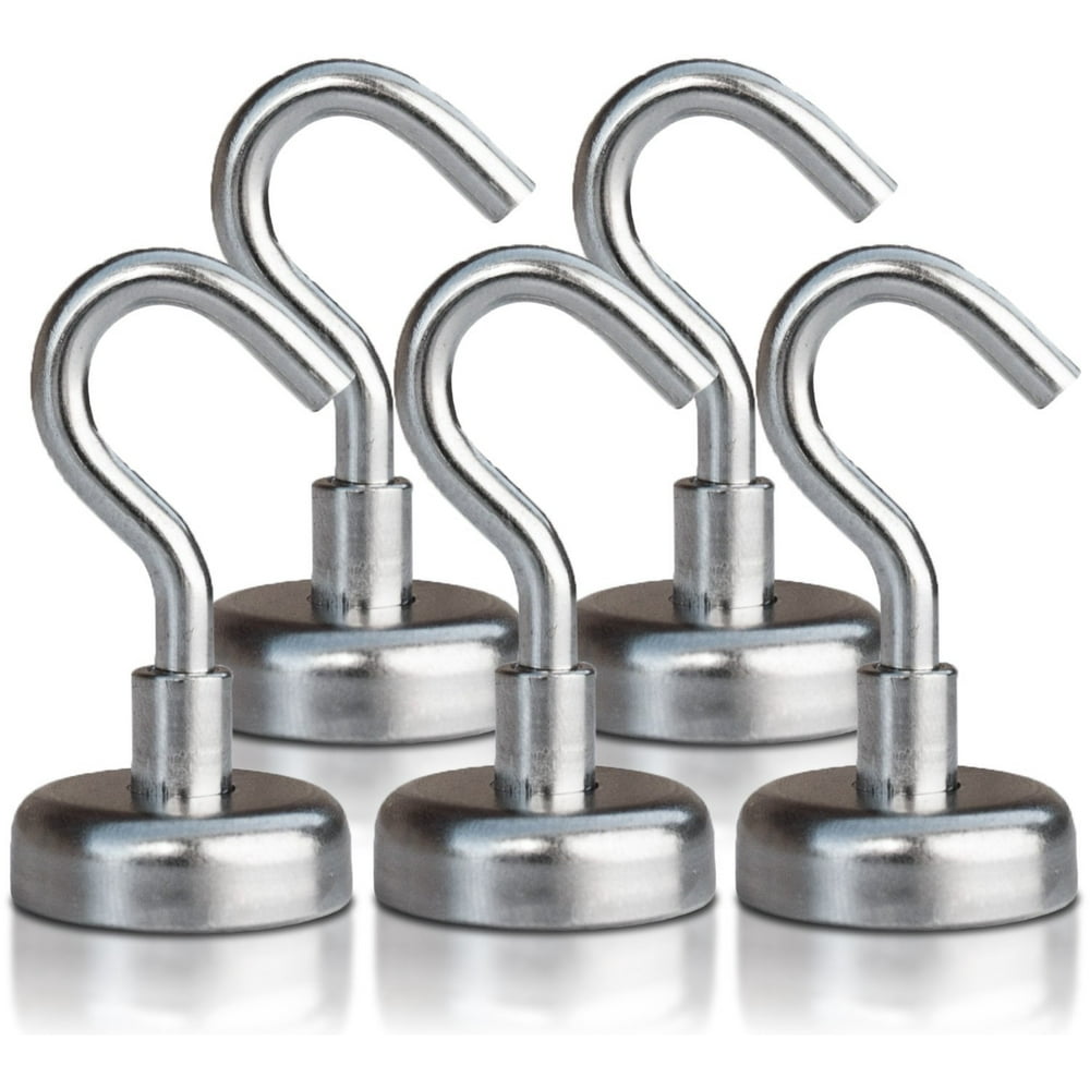 Strong Heavy Duty Hooks (5 Pack) Powerful 40lb Neodymium